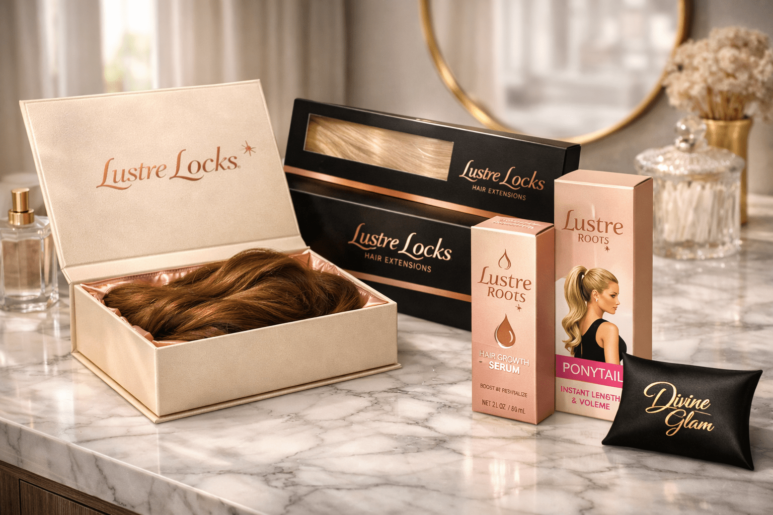 Magnetic closure hair extension boxes custom